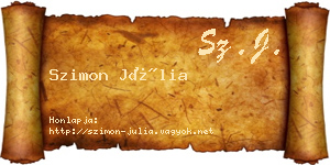 Szimon Júlia névjegykártya