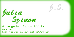 julia szimon business card